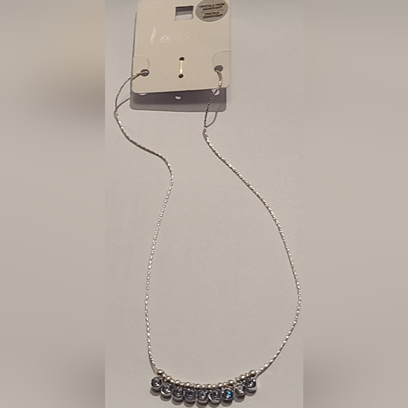 I AM SILVER PLATED CRYSTALS BY SWAROVSKI DANGLE BLUE ADJUSTABLE NECKLACE - Picture 6 of 16